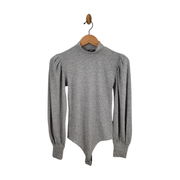 Express Puff Sleeve Mock Neck Ribbed Bodysuit Size M