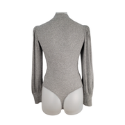 Express Puff Sleeve Mock Neck Ribbed Bodysuit Size M