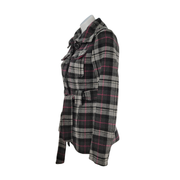 Say What? Wool Blend Plaid Belted Peacoat Size S Juniors - NEW