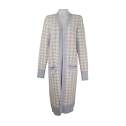 Express Long Open Front Houndstooth Cardigan Coatigan Size M - NEW
