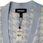 Express Long Open Front Houndstooth Cardigan Coatigan Size M - NEW