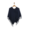 Chico’s Fringe Knit Poncho - Navy Blue - One Size