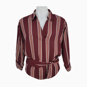 Forever 21 Contemporary Women’s Back Wrap Striped Blouse Size M