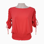 MICHAEL Michael Kors Women’s Ruched Sleeve Top Size M