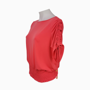 MICHAEL Michael Kors Women’s Ruched Sleeve Top Size M