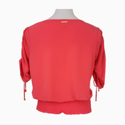 MICHAEL Michael Kors Women’s Ruched Sleeve Top Size M
