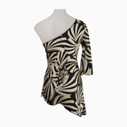 Charlotte Russe Satin One-Shoulder Asymmetrical Tunic Top – Size M