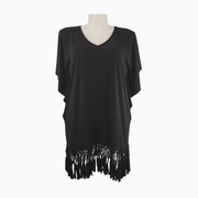 Dotti Women's Fringe Hem Tunic Cover-Up – Size L