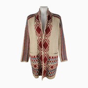 Lucky Brand Southwestern Open Front Longline Cardigan – Size M