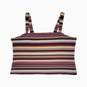 Lane Bryant Ribbed Cropped Tank Top – Multicolor Striped – Size 22/24