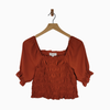 Pink Rose Smocked Crop Top – Copper Spice – Size L