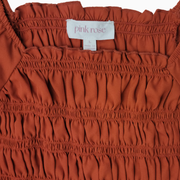 Pink Rose Smocked Crop Top – Copper Spice – Size L