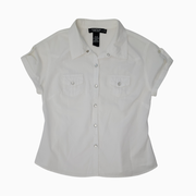 Rampage Y2K Snap Button Shirt – White – Size M