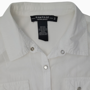 Rampage Y2K Snap Button Shirt – White – Size M