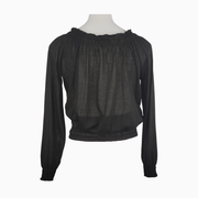 Derek Heart Semi-Sheer Peasant Blouse – Black – Size M