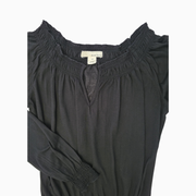 Derek Heart Semi-Sheer Peasant Blouse – Black – Size M