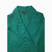 Ashro Women’s Linen Blend Green Draped Wrap Top – Size M – NEW