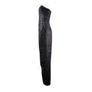 Zara Faux Leather Strapless Cargo Jumpsuit