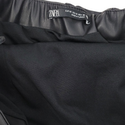 Zara Faux Leather Strapless Cargo Jumpsuit