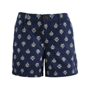 Old Navy Everyday Shorts 5" Size 8 | Front view | Navy blue with all-over floral pattern