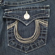 True Religion Women’s Vintage Jeans – Beaded Horseshoe Flap Pockets Size 32