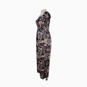 Band of Gypsies Floral Wide-Leg Smocked Jumpsuit – Size M
