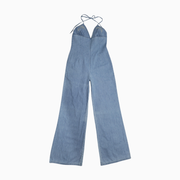 London Jean Y2K Vintage Denim Halter Wide Leg Jumpsuit – Size 10