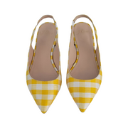 J. Crew Gingham Pointed Toe Slingback Flat Size 7.5