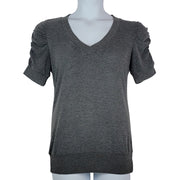 Papaya Short Sleeve Ruched Sweater