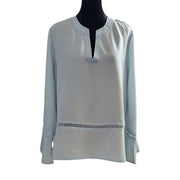 Kim Rogers Long Sleeve Crochet Trim Blouse