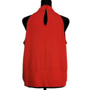 7th Avenue New York & Co Keyhole Halter Top.  3-button closure with keyhole beneath buttons.